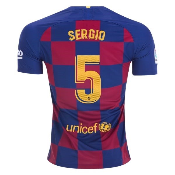 Trikot Barcelona NO.5 Sergio Heim 2019-20 Blau Rote Fussballtrikots Günstig